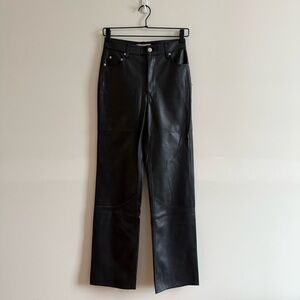 Zara black Leather Trousers